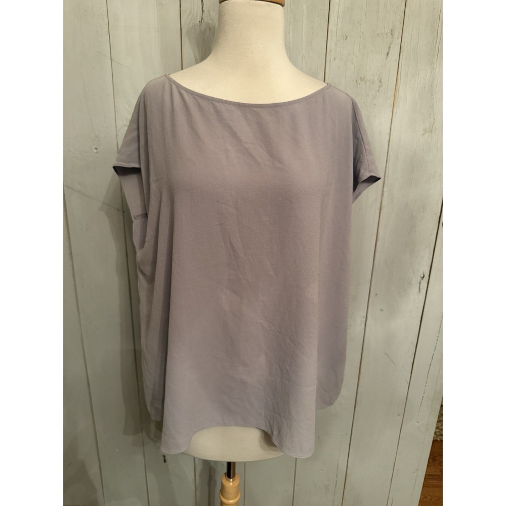 Eileen Fisher Silk Boxy Blouse Top misty lilac Tunic Pull Over New 268$ Lg - Picture 4 of 13